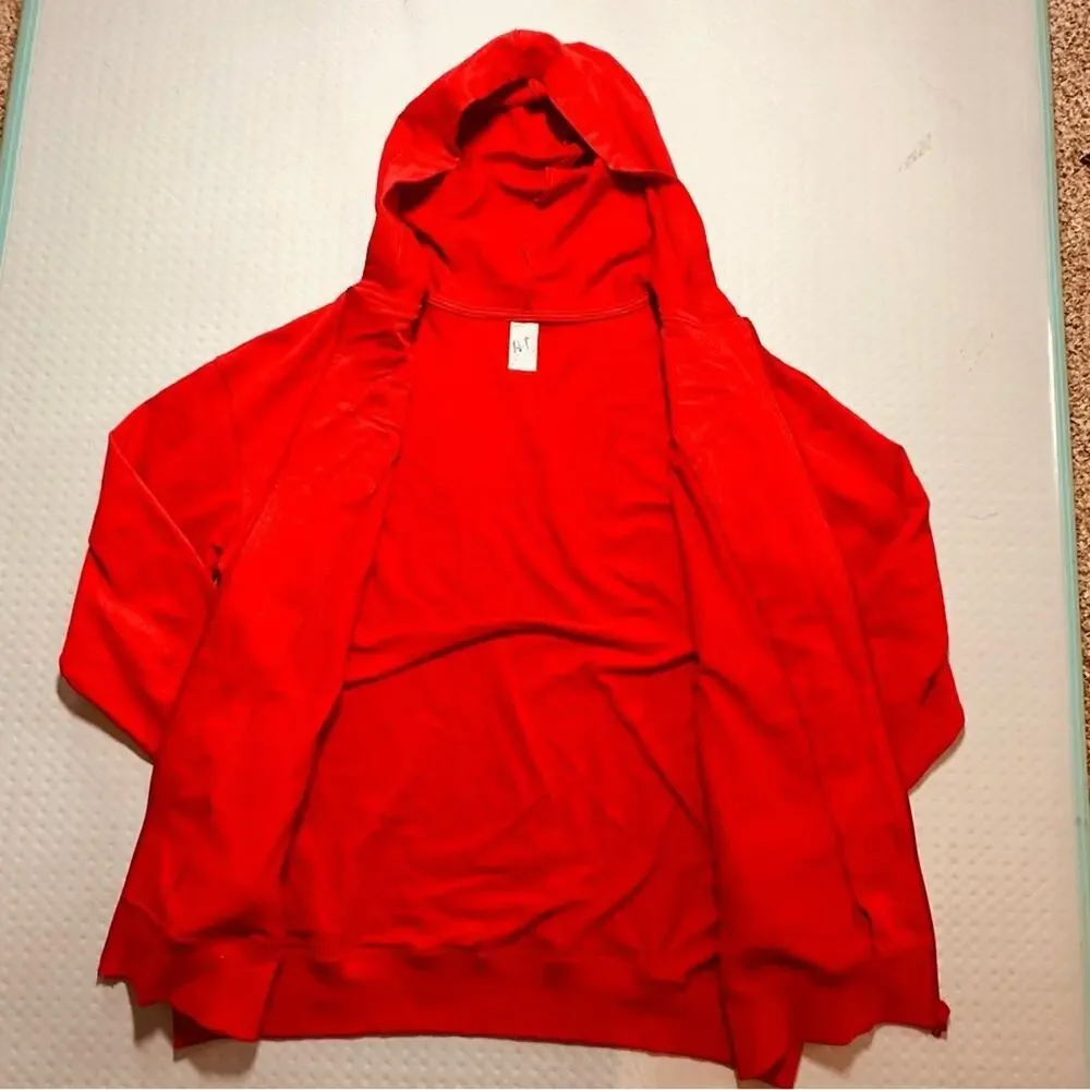 Weissman red dance hiphop hoodie front zipper side pockets AS like new condition